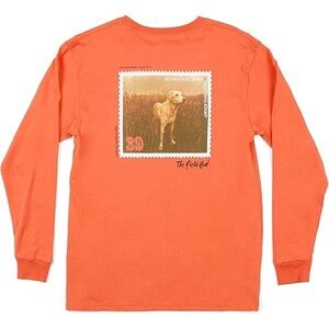 Southern Marsh Collection T-Shirt – Labrador Retriever Hunt Stamp Coral – Large